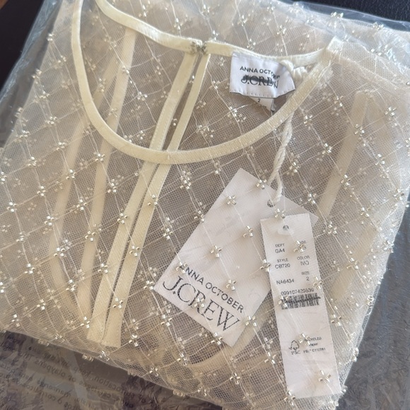 Anna October© X J.Crew Women’s layered mini dress in textured satin and tulle - Picture 11 of 11